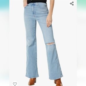 Madewell 11" high rise flare leg rip knee distressed sz 27